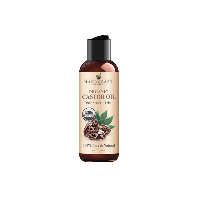 Handcraft Blends Organic Castor Oil - 4 Fl Oz - 100% Pure and Natural