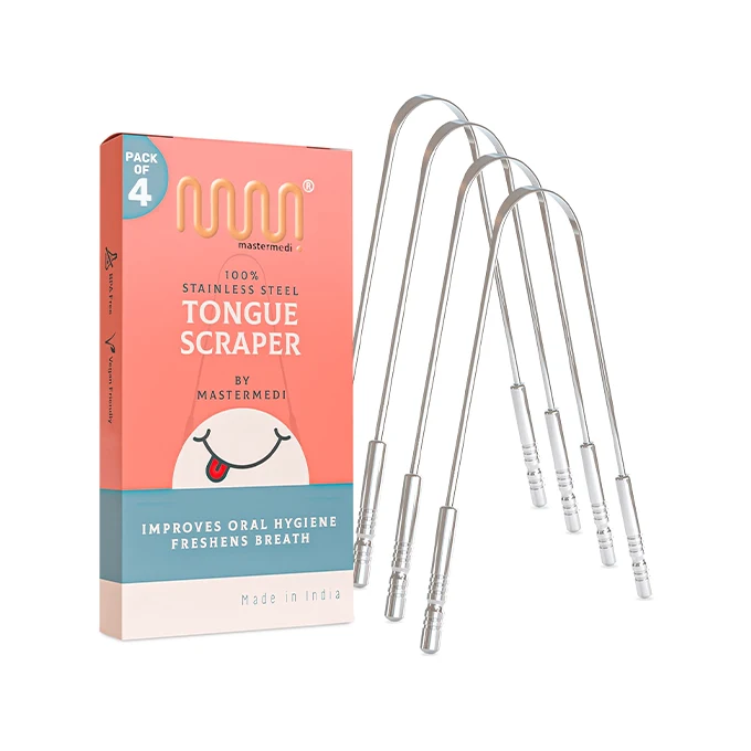 MasterMedi Tongue Cleaner Tongue Scraper Surgical Grade Stainless Steel